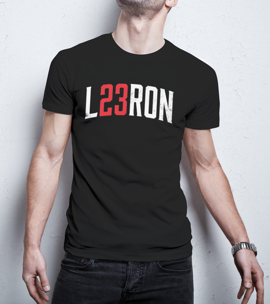 L23Ron Distressed LeBron James NBA Basketball T-Shirt