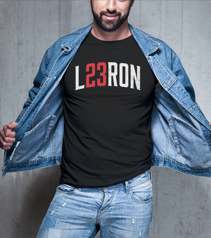 L23Ron Distressed LeBron James NBA Basketball T-Shirt