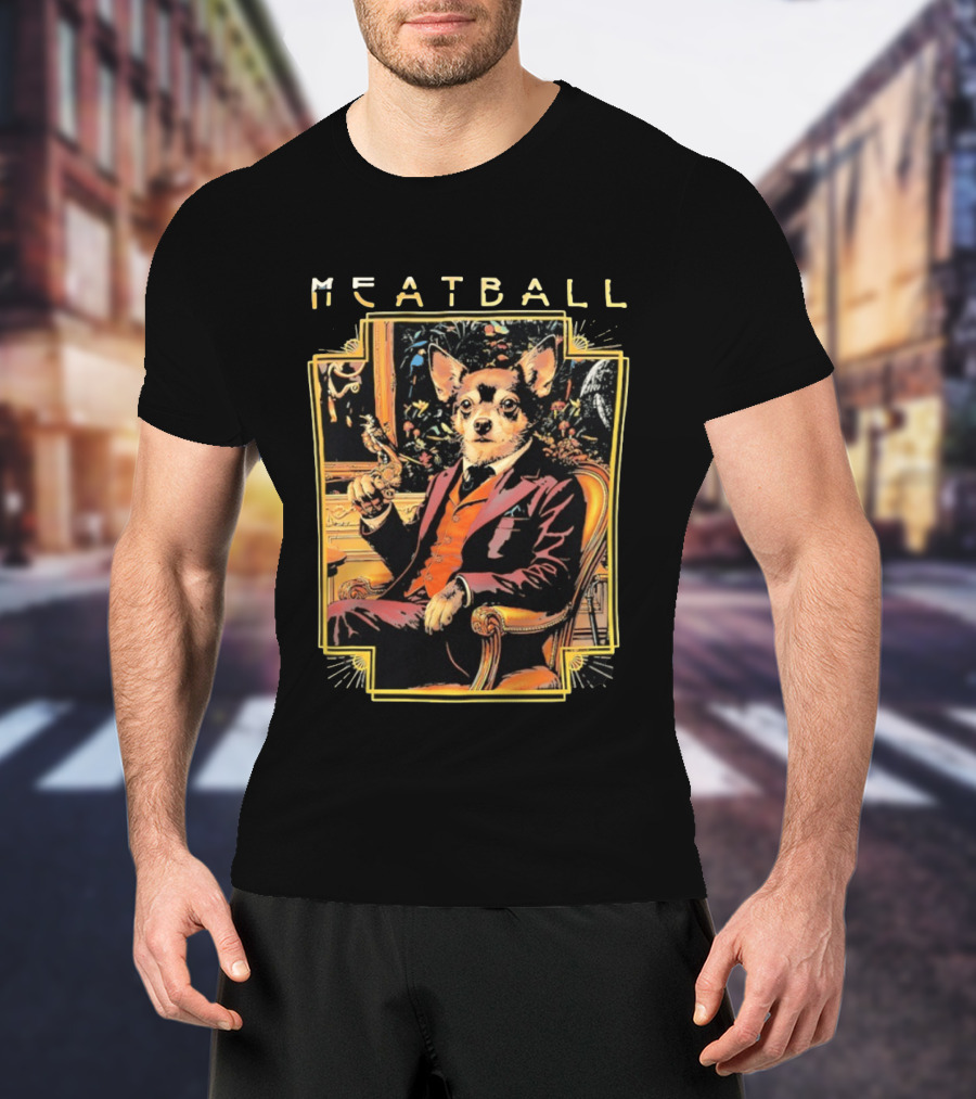 Meatball Chihuahua In Classic Suit Smoking Dapper T-Shirt