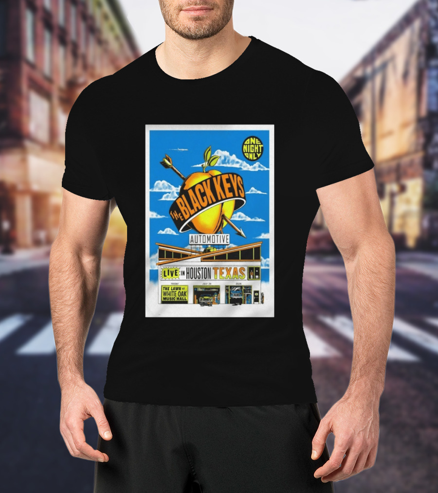 The Black Keys Live Houston Texas July 24 2026 One Night Only White Oak Music Hall T-Shirt