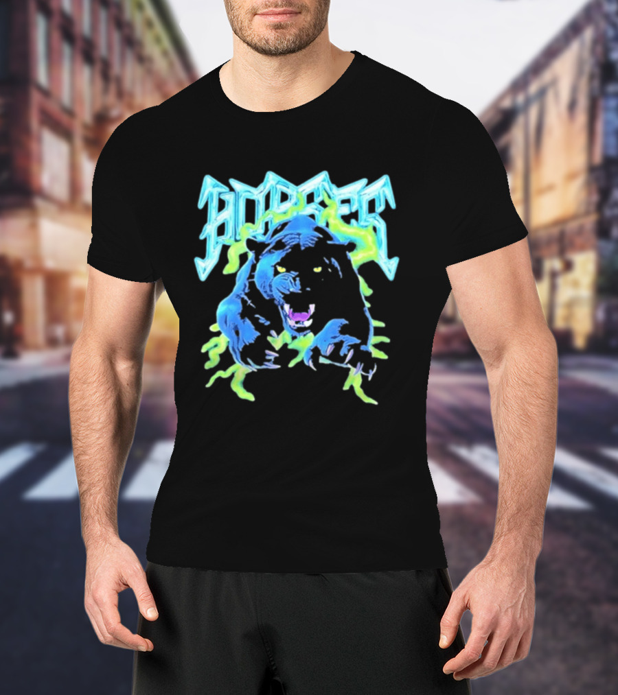 Horses Panther Lightning Metal Band Roar T-Shirt