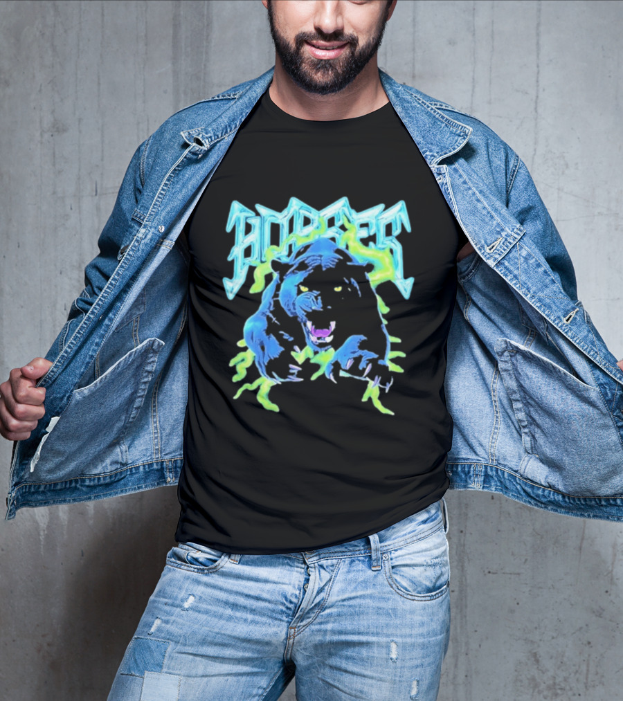 Horses Panther Lightning Metal Band Roar T-Shirt