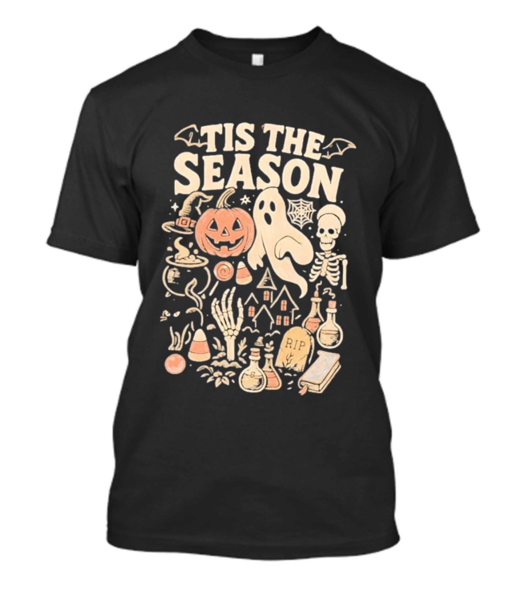 Tis The Season Pumpkin Ghost Skeleton Halloween 2026 T-Shirt