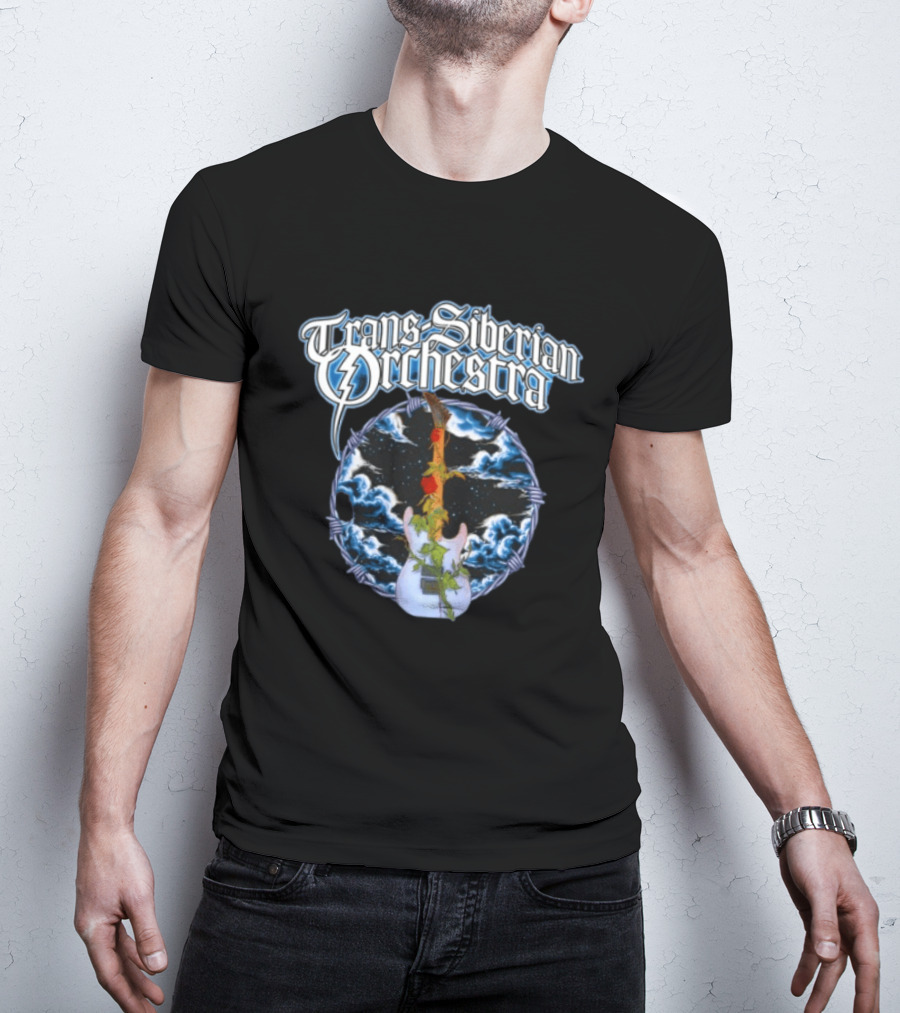 Trans Siberian Orchestra Cloud Guitar With Barbed Wire And Roses T-Shirt