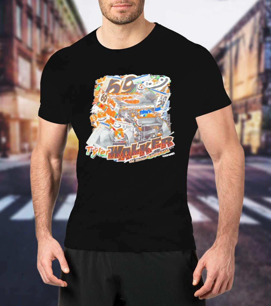 Tyler Walker No69 Sprint Car Puppets Los Angeles California T-Shirt