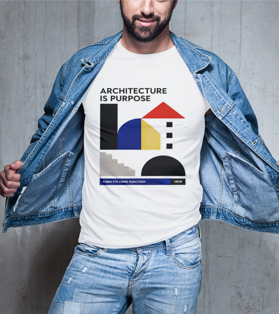 Architecture Is Purpose Form Follows Function 1919 Bauhaus Geometric Shapes T-Shirt