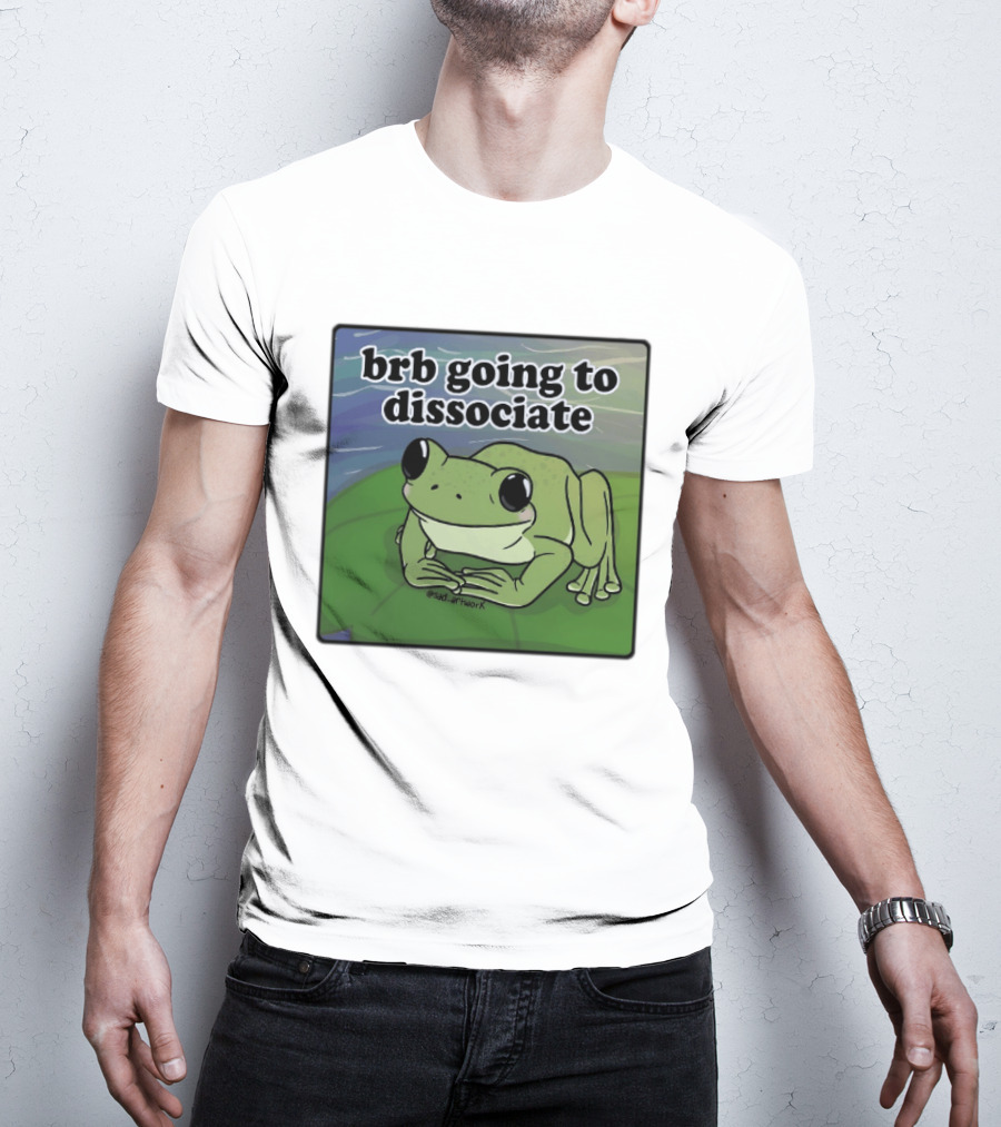Brb Going To Dissociate Frog Meme Sad T-Shirt