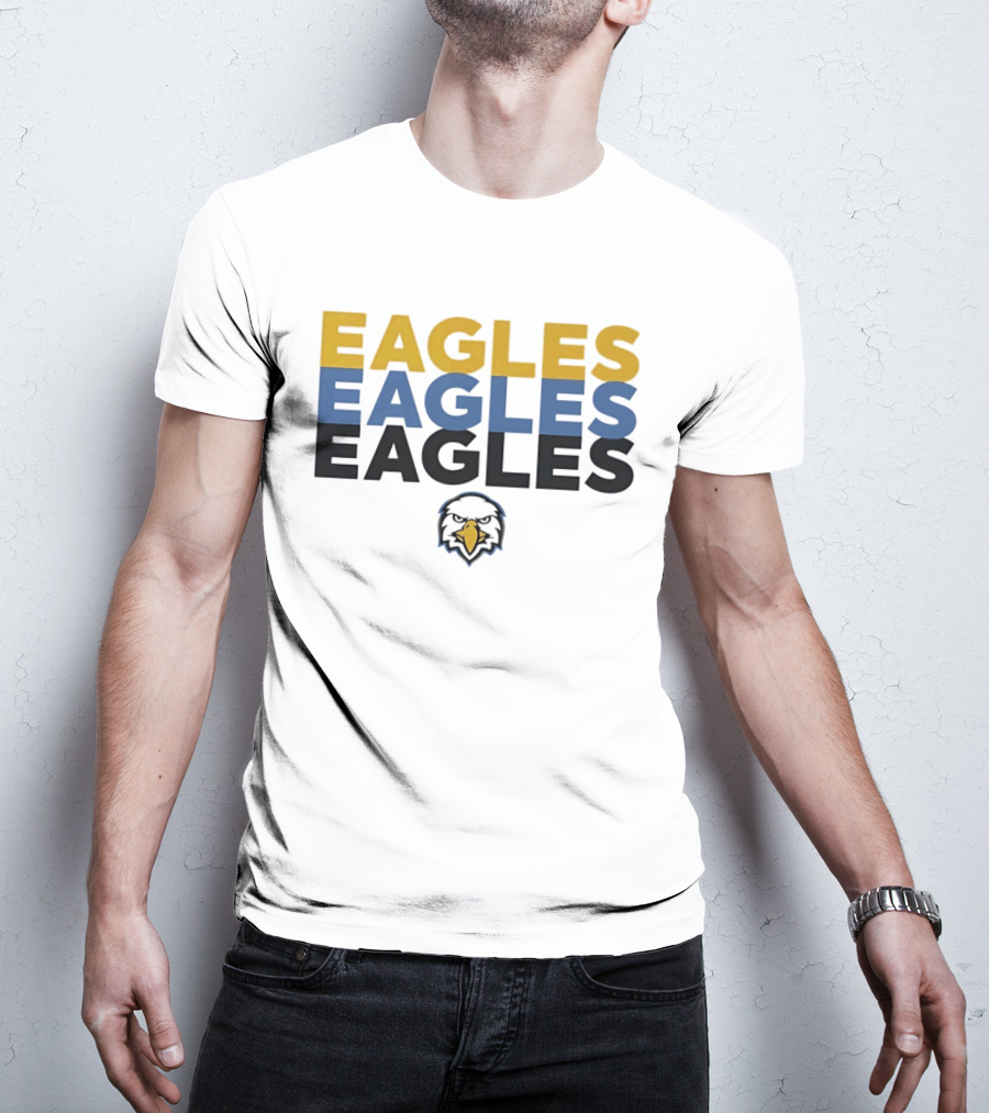 Eagles Triple Stack With Bold Yellow Blue And Black Team T-Shirt