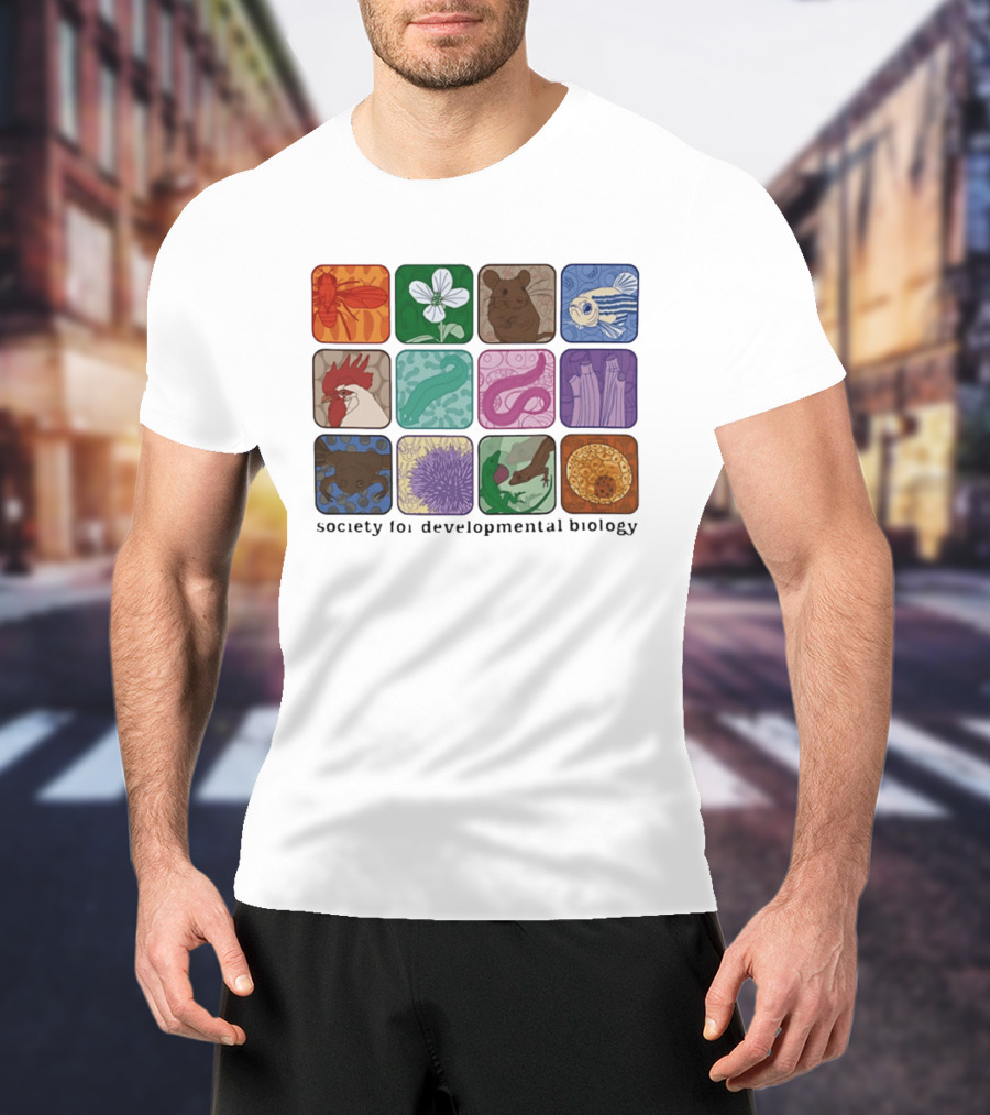 Society For Developmental Biology Organism Insect Flower Rodent Fish Chicken Worm Frog Cells T-Shirt