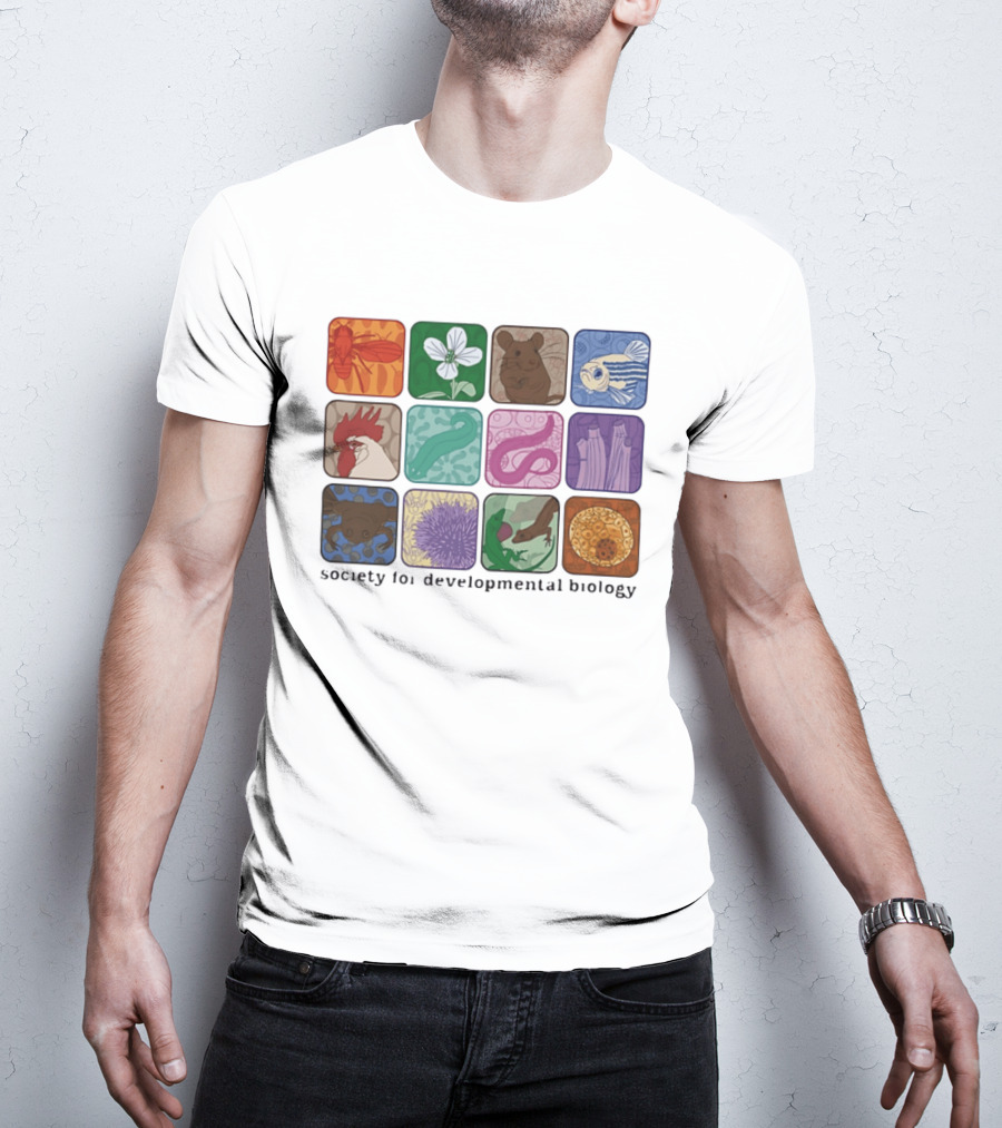 Society For Developmental Biology Organism Insect Flower Rodent Fish Chicken Worm Frog Cells T-Shirt
