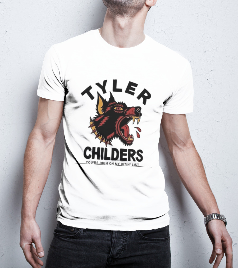 Tyler Childers You're High On My Bitin' List Wolf Head Spike Collar T-Shirt