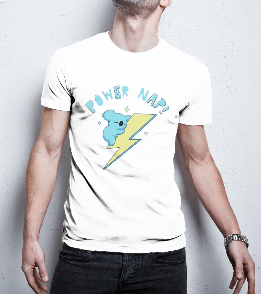 Koala Power Nap Sleeping On Lightning Bolt T-Shirt
