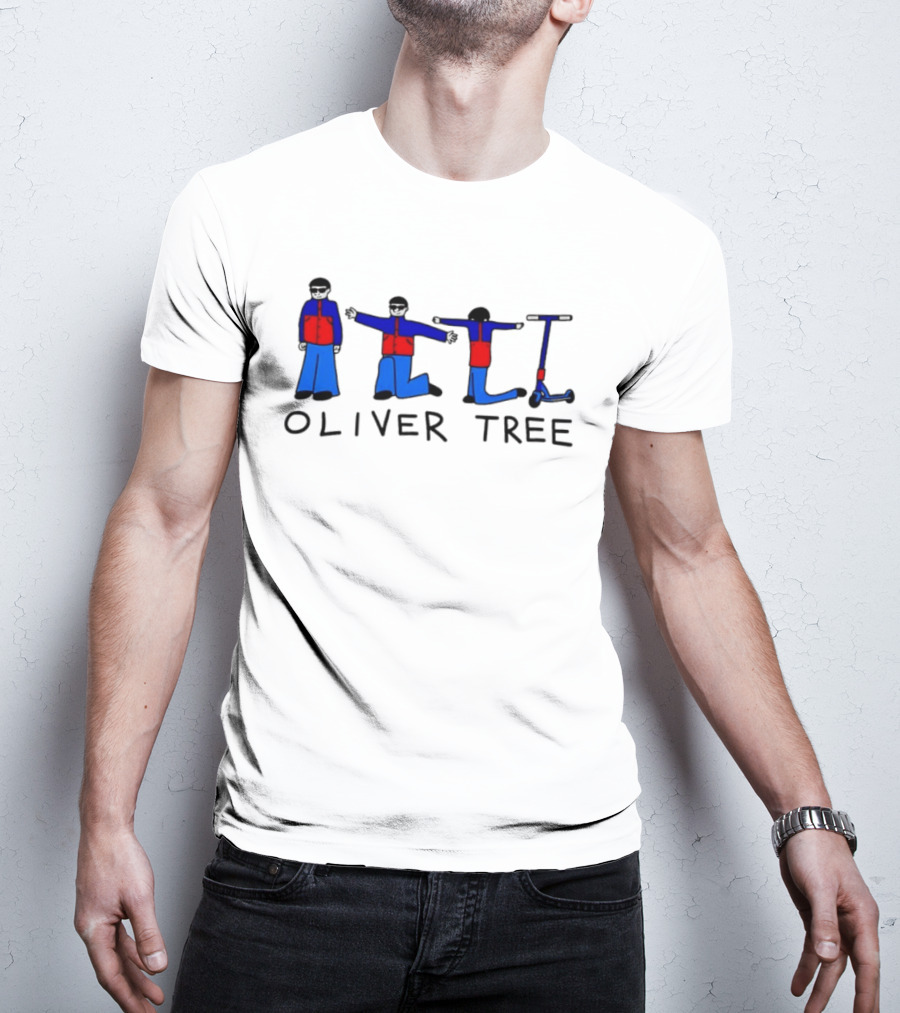 Oliver Tree Cartoon Characters With Scooter Pose T-Shirt