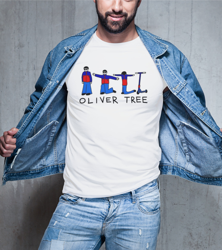 Oliver Tree Cartoon Characters With Scooter Pose T-Shirt
