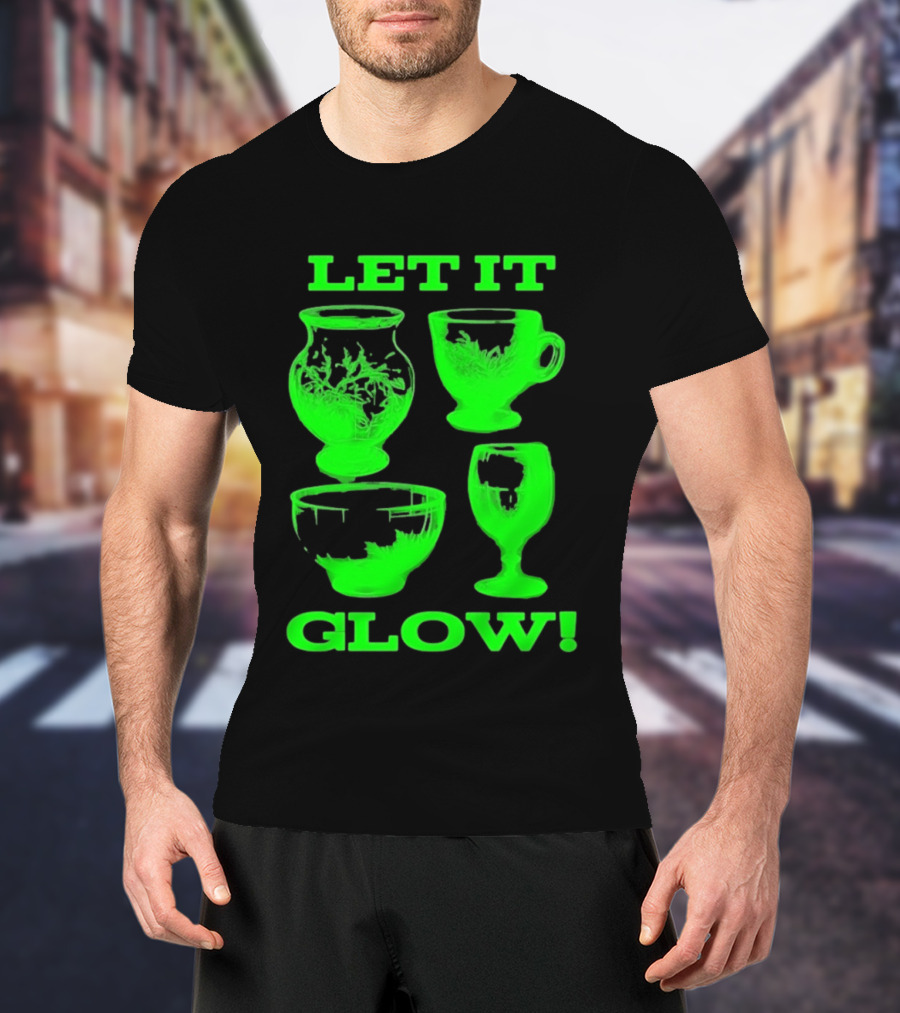 Let It Glow Uranium Glassware Vaseline Glass Vintage Collectors Neon Green T-Shirt