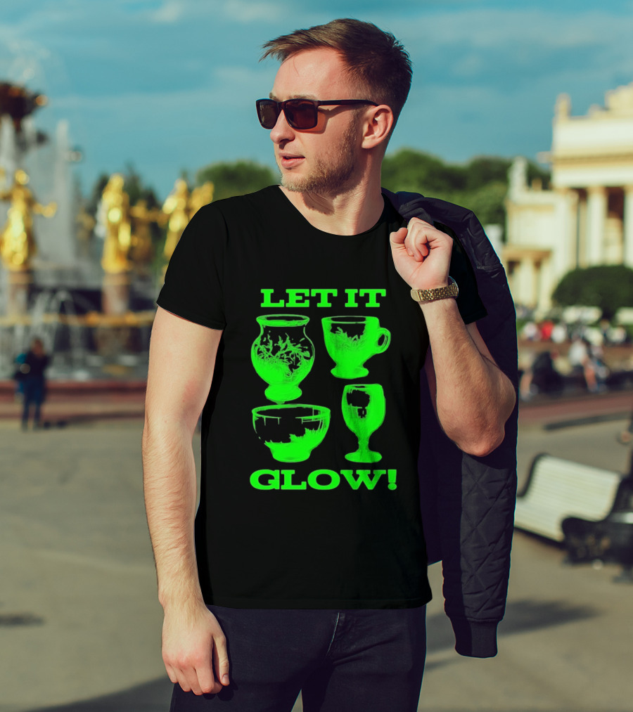 Let It Glow Uranium Glassware Vaseline Glass Vintage Collectors Neon Green T-Shirt