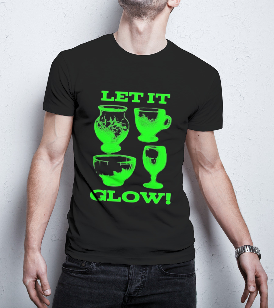 Let It Glow Uranium Glassware Vaseline Glass Vintage Collectors Neon Green T-Shirt