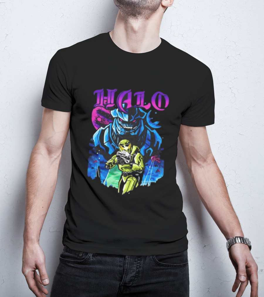 Halo Master Chief Arbiter Video Game Battle Scene T-Shirt