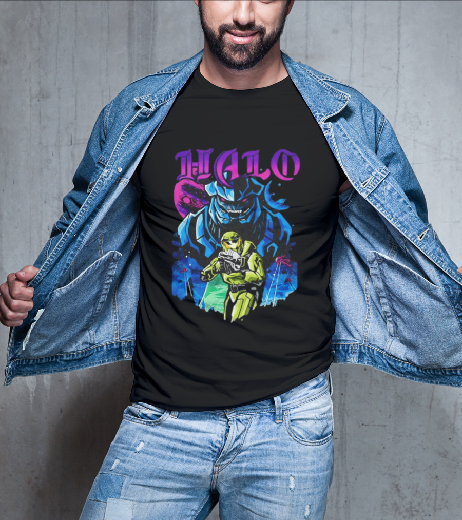 Halo Master Chief Arbiter Video Game Battle Scene T-Shirt