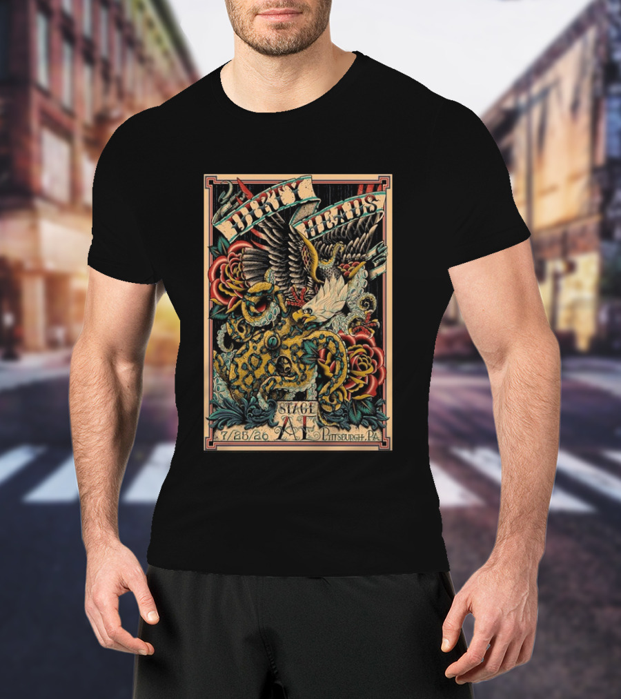 Dirty Heads Stage AE Pittsburgh July 25 2026 Concert Octopus Roses Eagle T-Shirt
