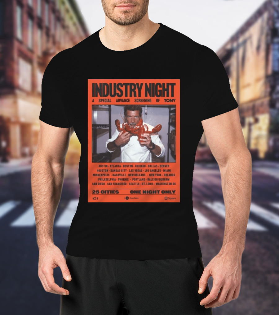 Industry Night A Special Advance Screening Of Tony Live 25 Cities One Night Only T-Shirt