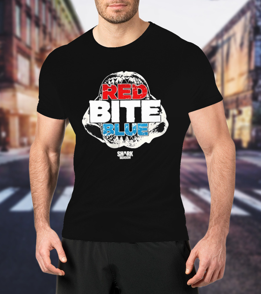Red Bite Blue Shark Season Ocean Marine Life T-Shirt
