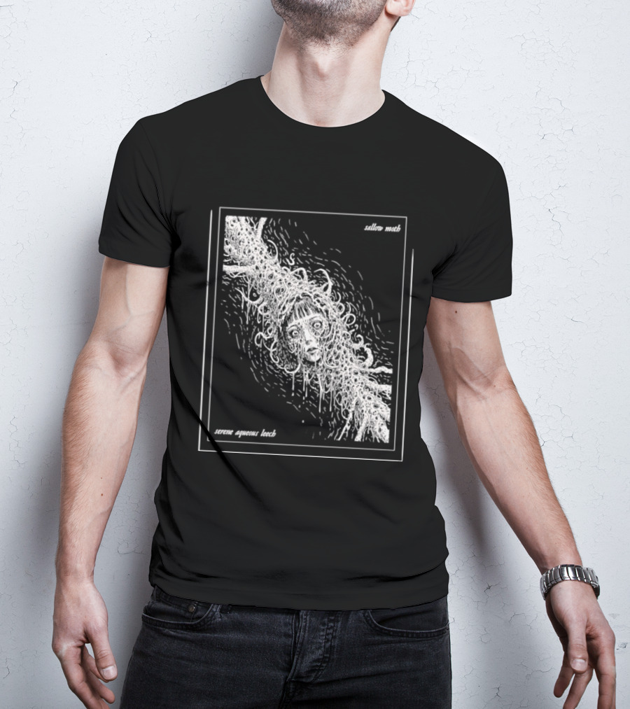 Sallow Moth Serene Aqueous Leech Surreal Horror Waveform T-Shirt