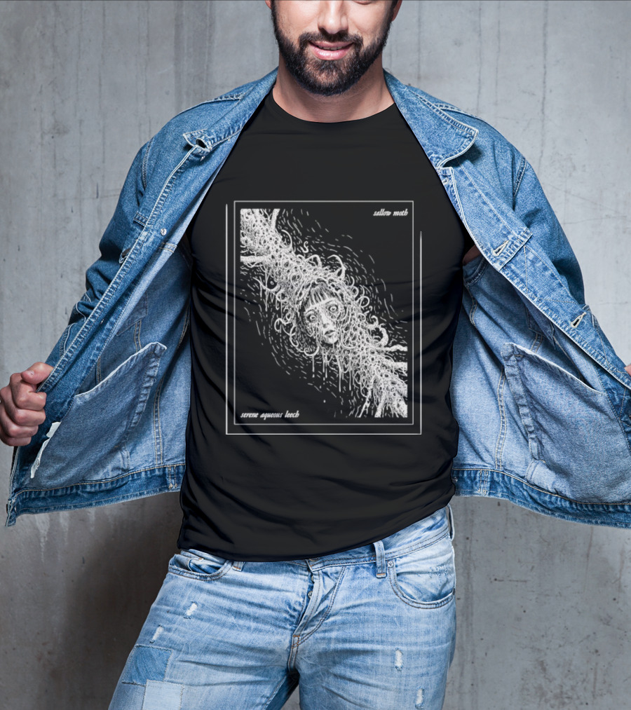 Sallow Moth Serene Aqueous Leech Surreal Horror Waveform T-Shirt