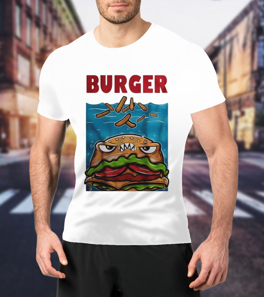 Angry Burger With Fries Burger T-Shirt