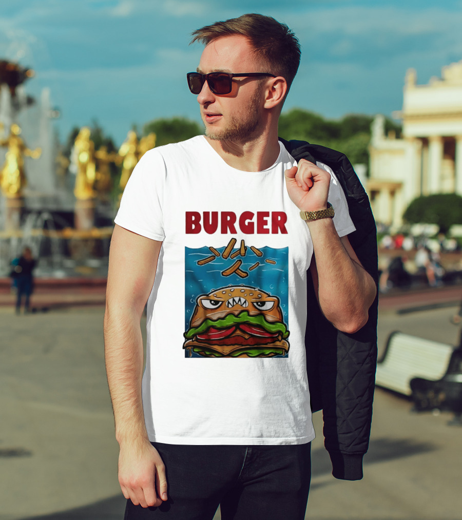 Angry Burger With Fries Burger T-Shirt