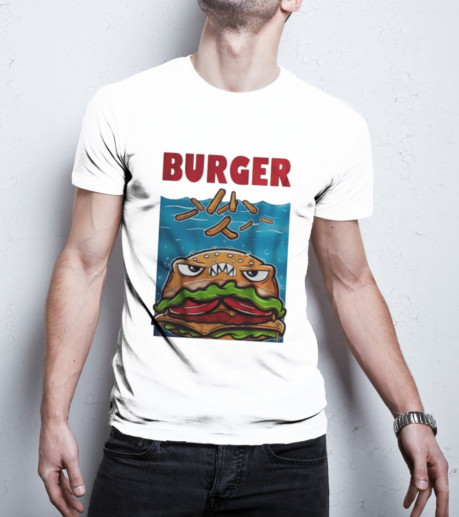 Angry Burger With Fries Burger T-Shirt
