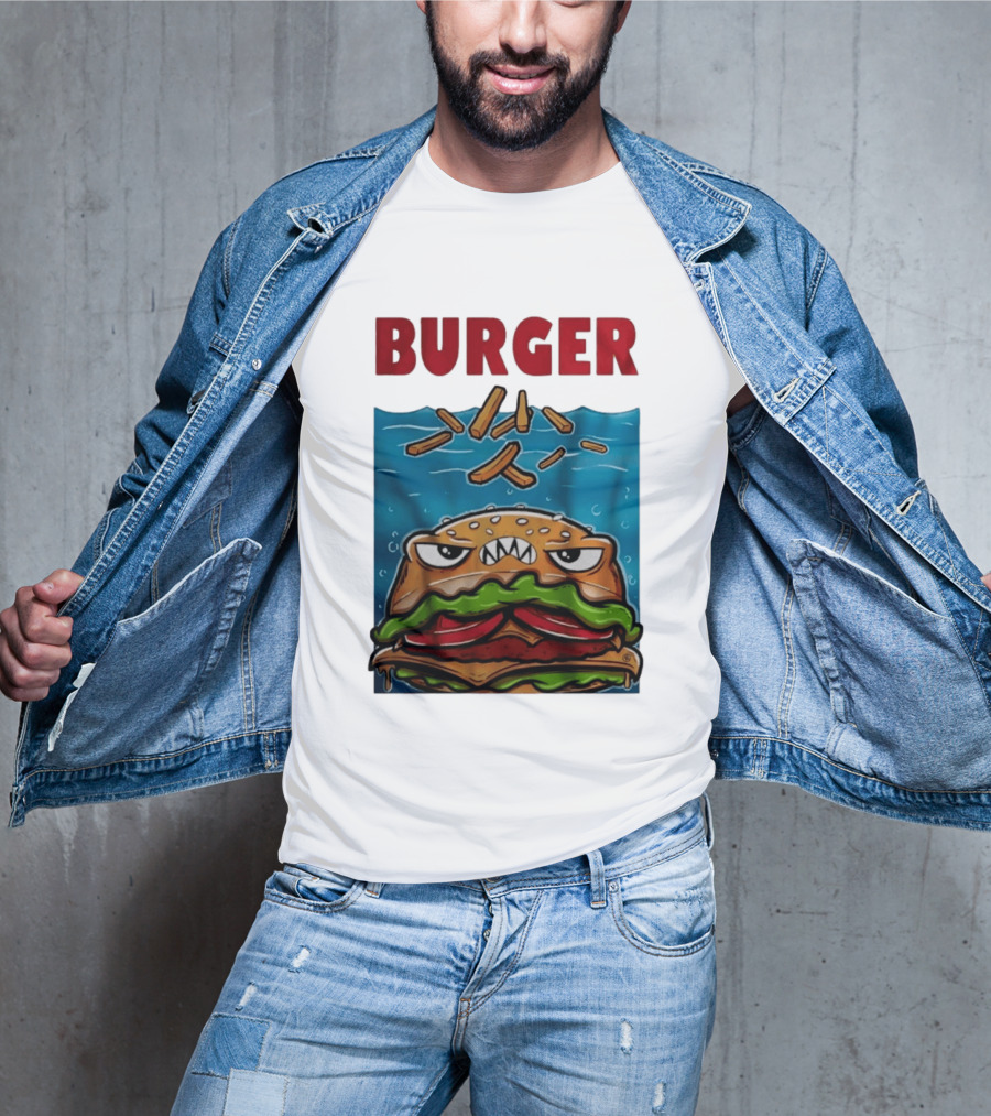 Angry Burger With Fries Burger T-Shirt