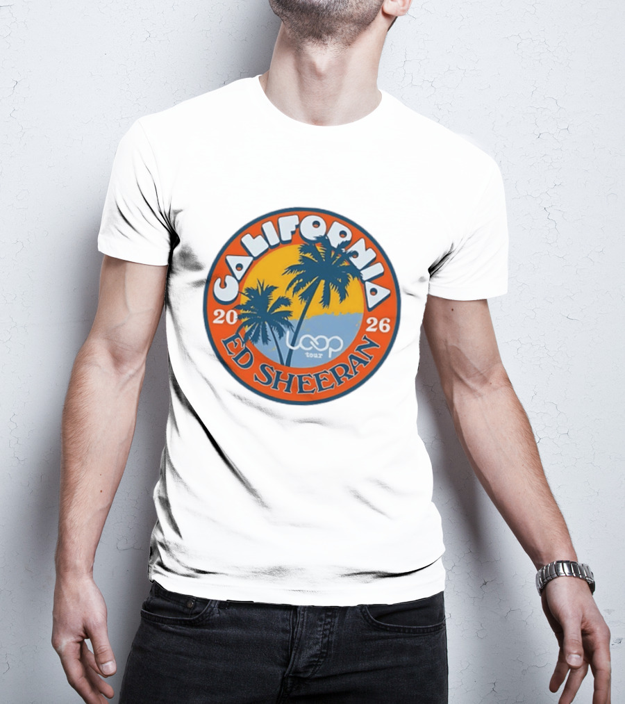 California 2026 Ed Sheeran Loop Tour Palm Trees Circle T-Shirt