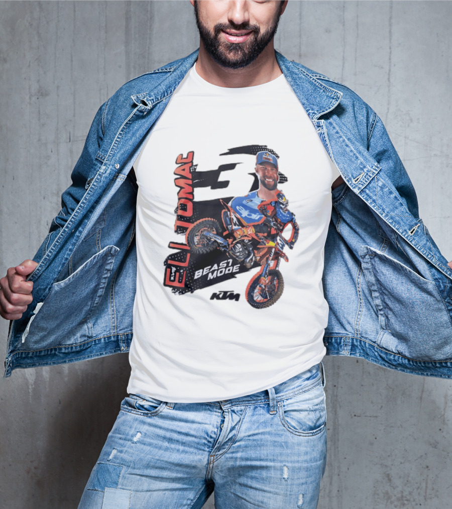Eli Tomac Beast Mode KTM Motocross Supercross Racing 3 Pro Rider T-Shirt