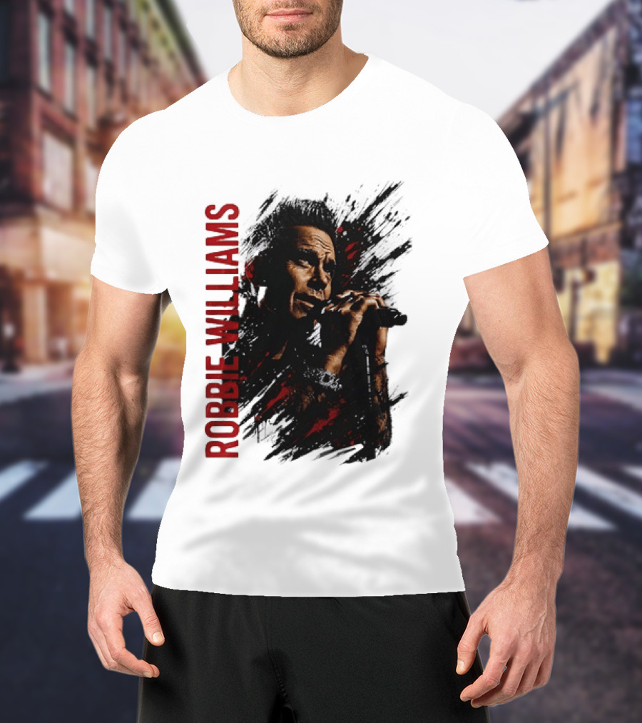 Robbie Williams Pop Star Singer Microphone Performance T-Shirt