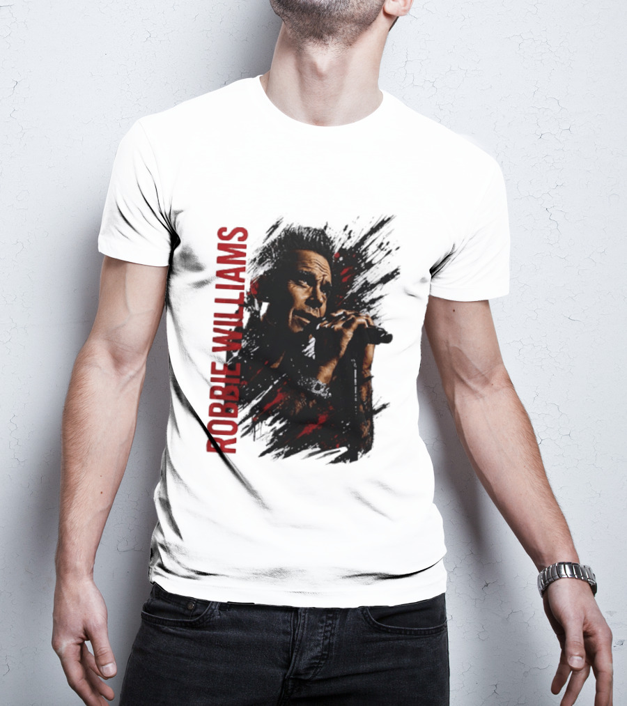 Robbie Williams Pop Star Singer Microphone Performance T-Shirt