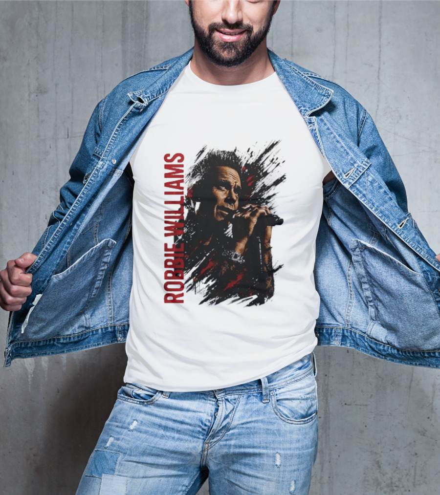 Robbie Williams Pop Star Singer Microphone Performance T-Shirt