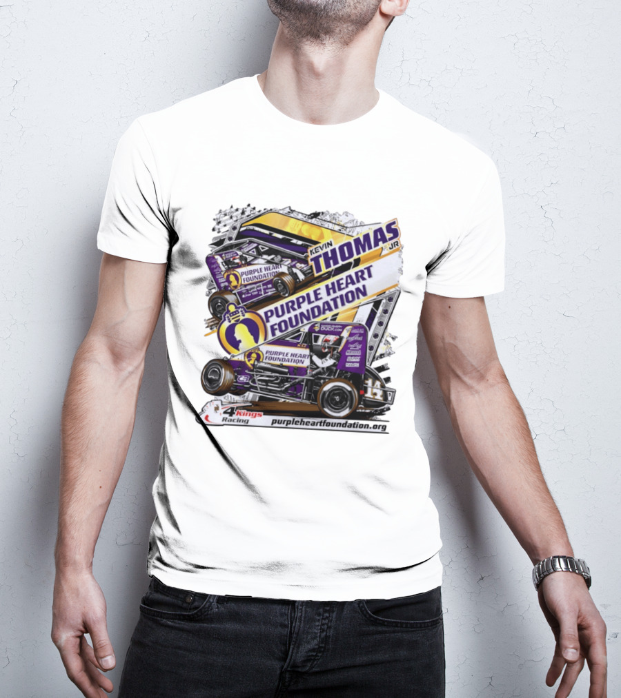 Kevin Thomas Jr Purple Heart Foundation Sprint Car 4 Kings Racing T-Shirt