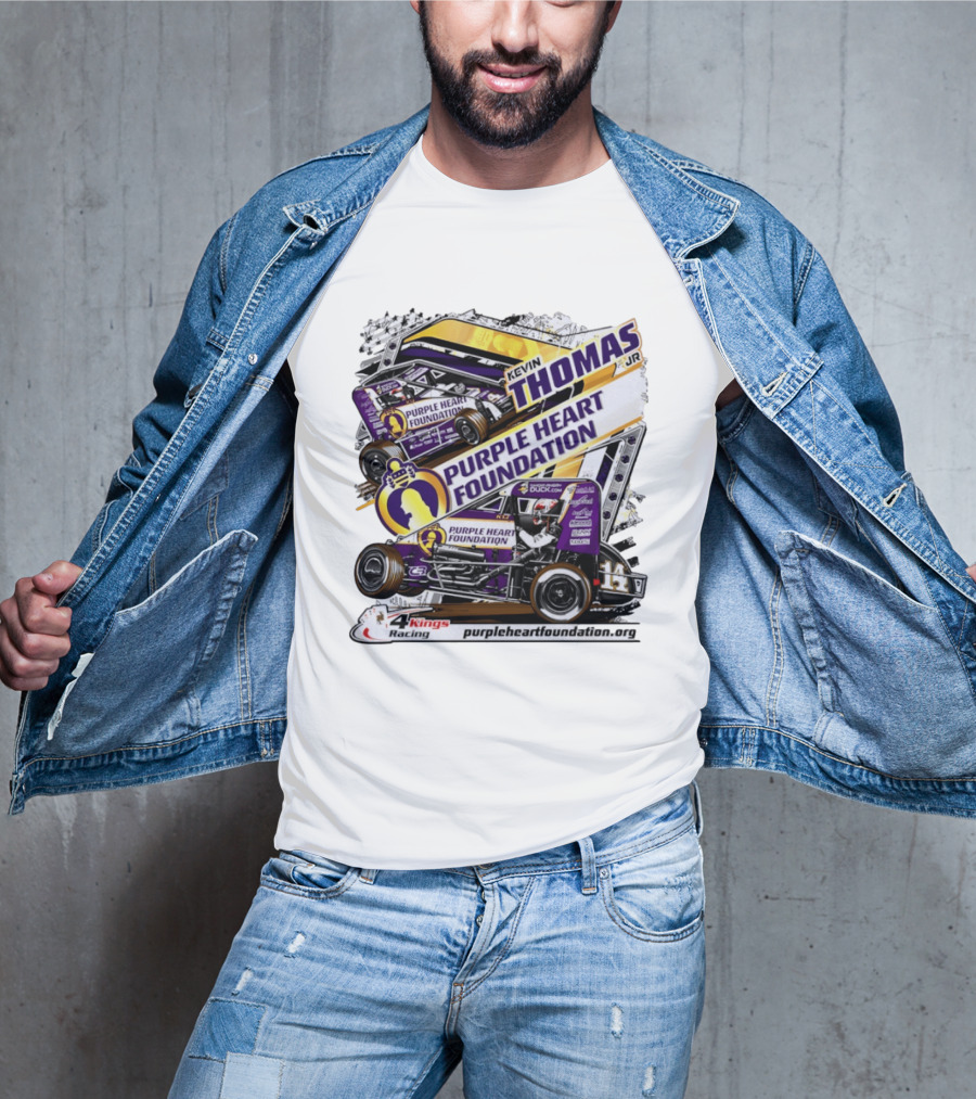 Kevin Thomas Jr Purple Heart Foundation Sprint Car 4 Kings Racing T-Shirt