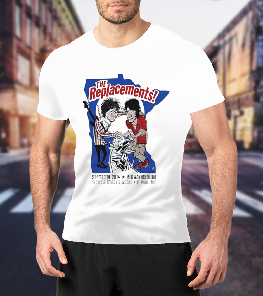 The Replacements Midway Stadium Concert Sept 13 2014 Featuring The Hold Steady Lucero St Paul MN T-Shirt