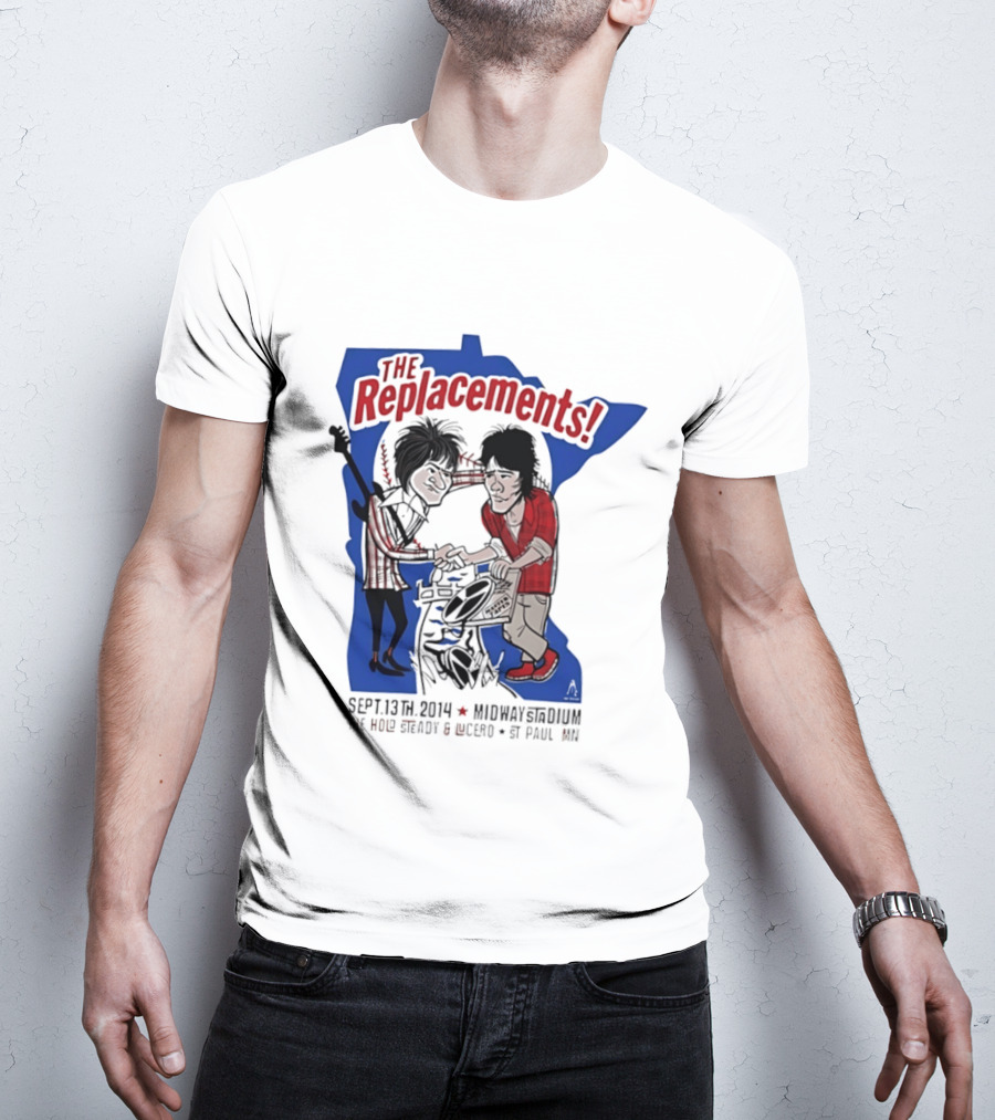 The Replacements Midway Stadium Concert Sept 13 2014 Featuring The Hold Steady Lucero St Paul MN T-Shirt