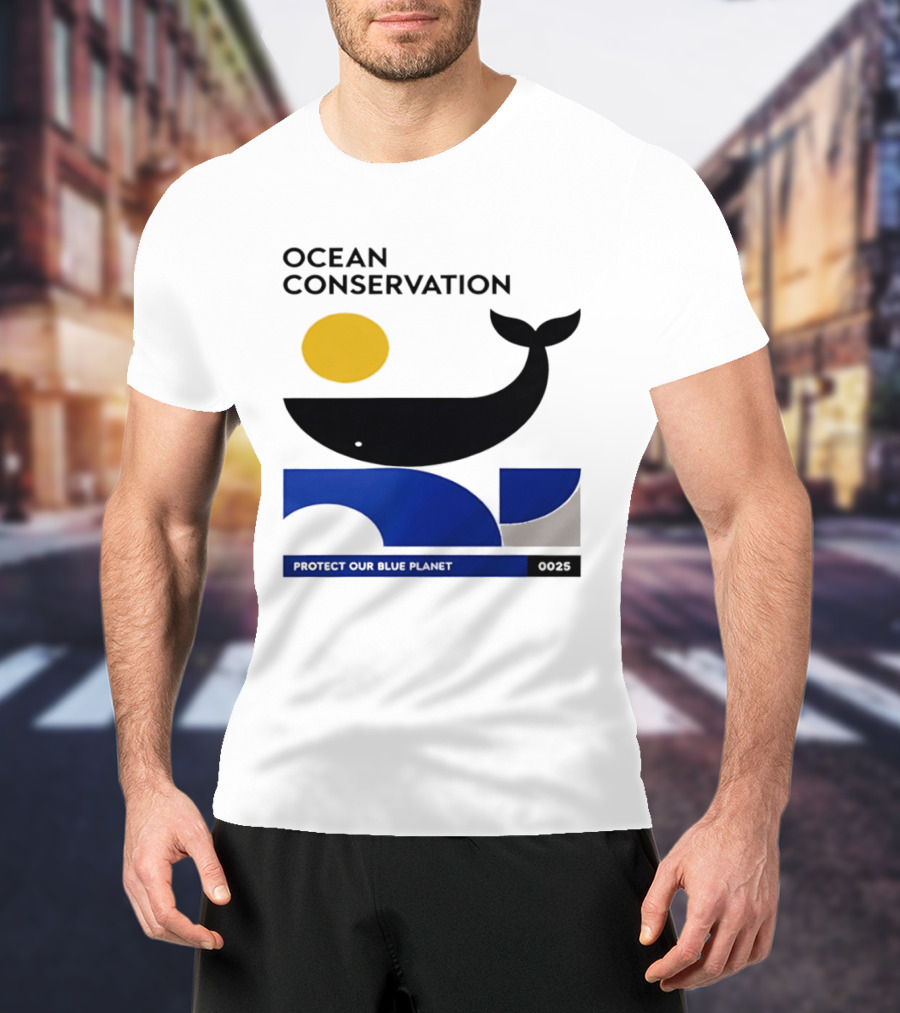 Ocean Conservation Whale Graphic Protect Our Blue Planet T-Shirt