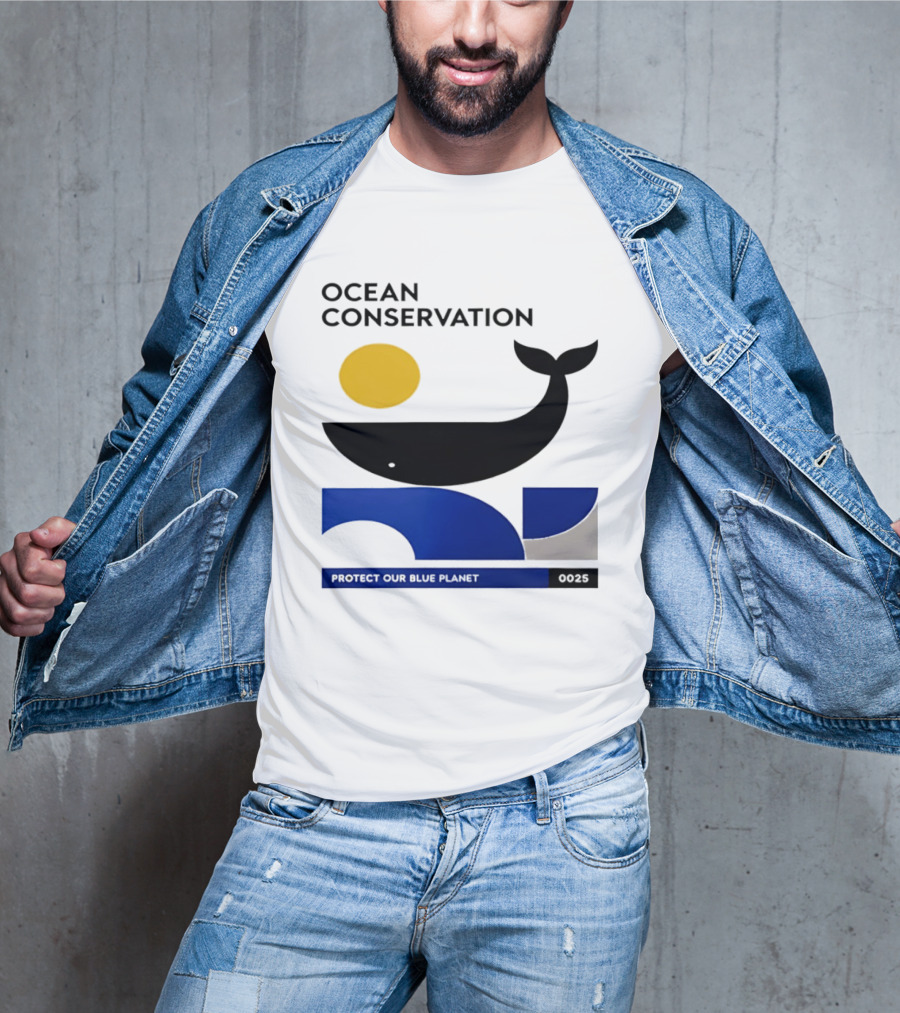 Ocean Conservation Whale Graphic Protect Our Blue Planet T-Shirt