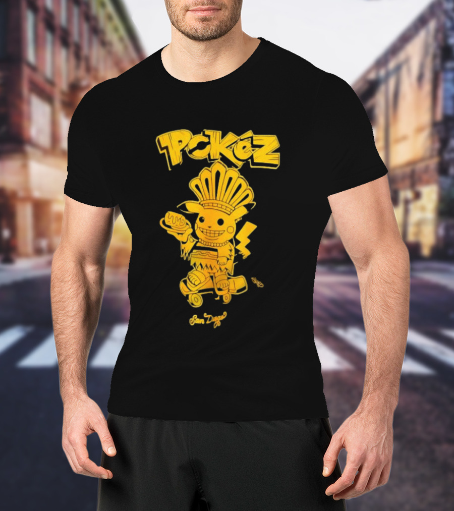 Pikachu Pokez San Diego Skateboard Taco Fun T-Shirt