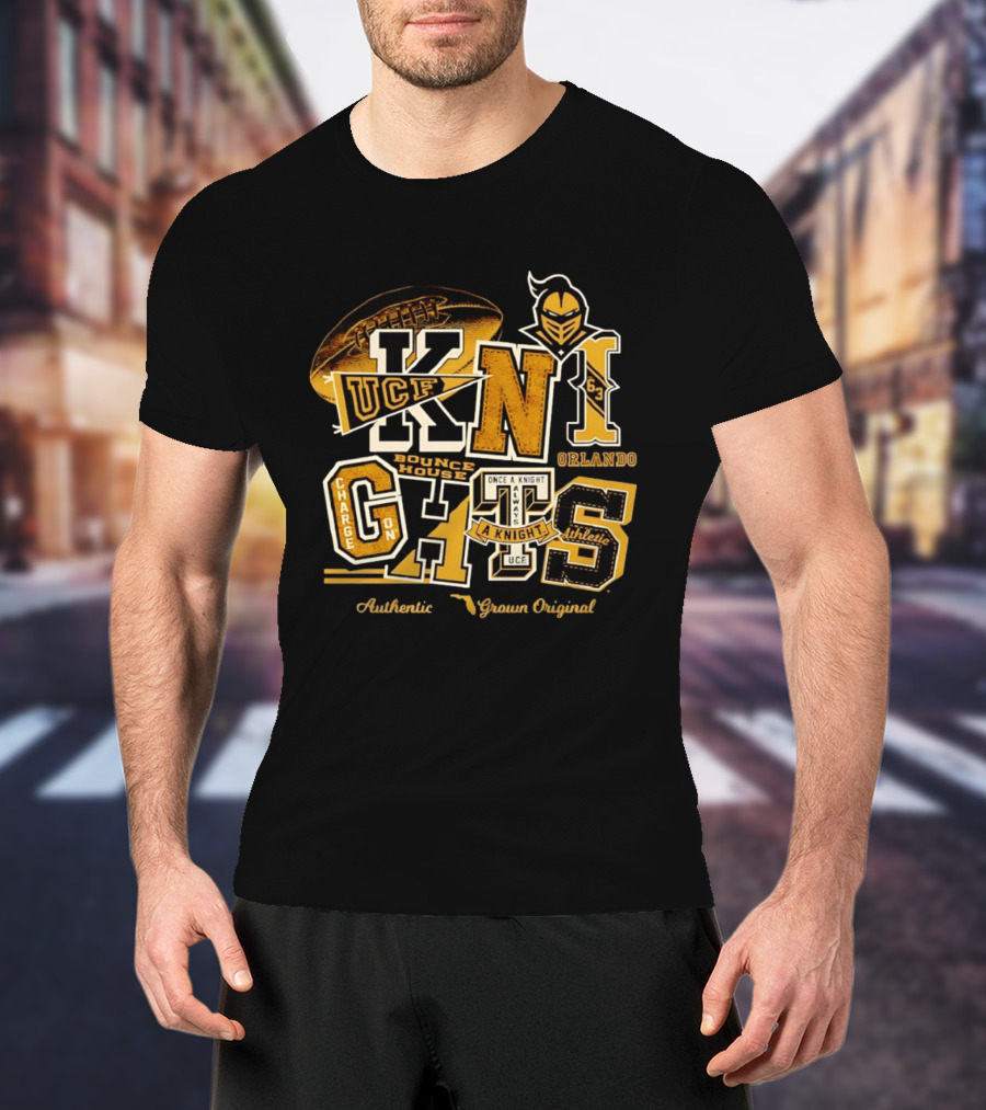 UCF Knights Charge On Bounce House Orlando Authentic Flo Grown Original Football Athletic T-Shirt
