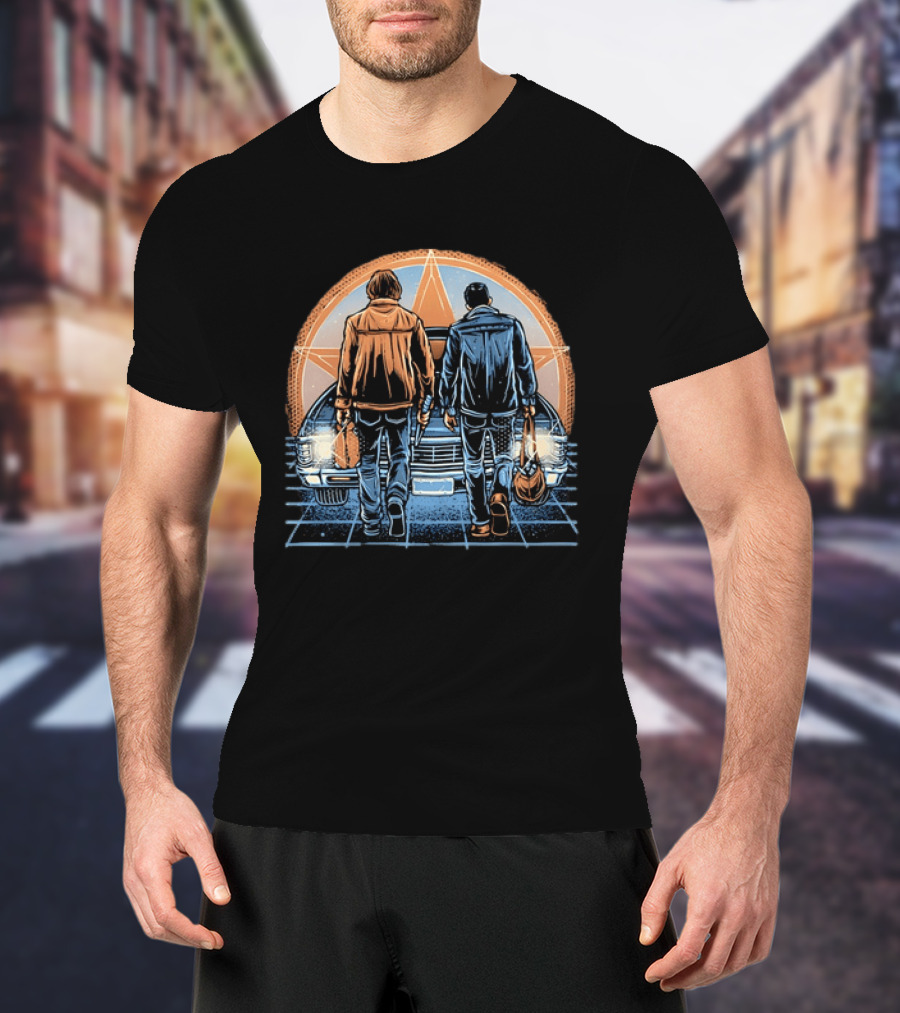 Sam And Dean Winchester Impala Star Supernatural T-Shirt