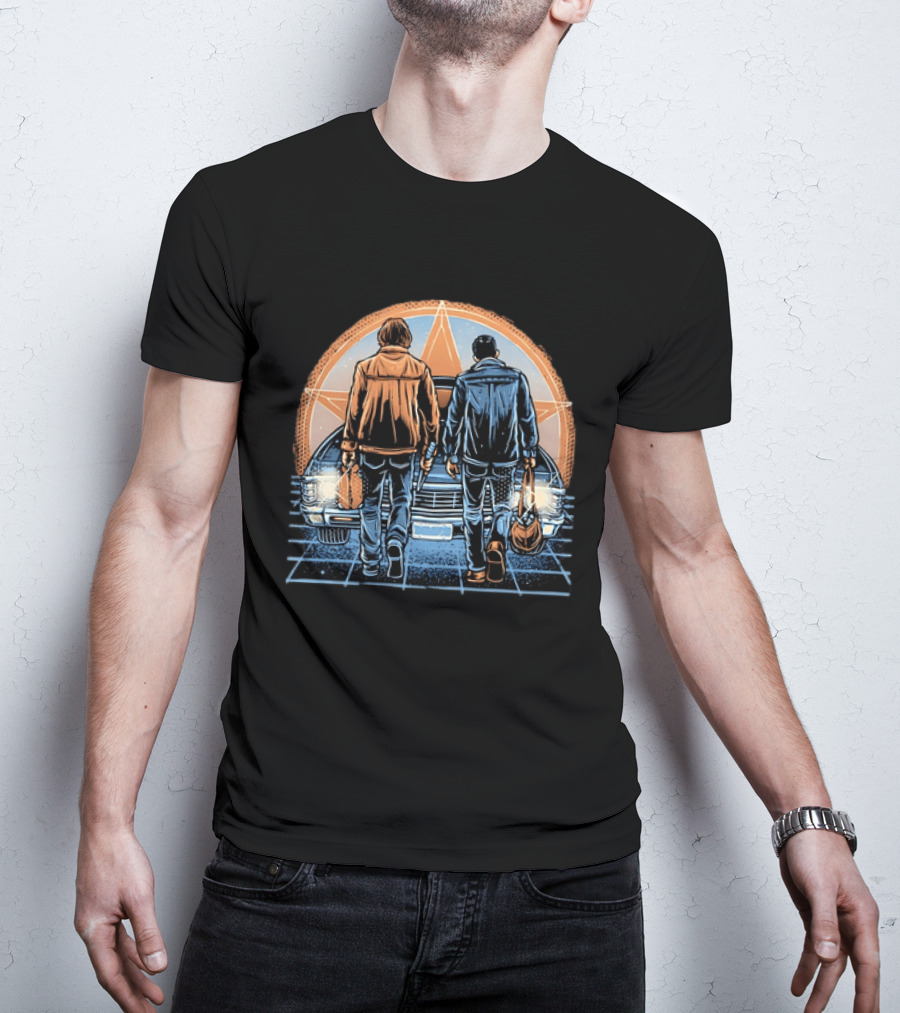 Sam And Dean Winchester Impala Star Supernatural T-Shirt