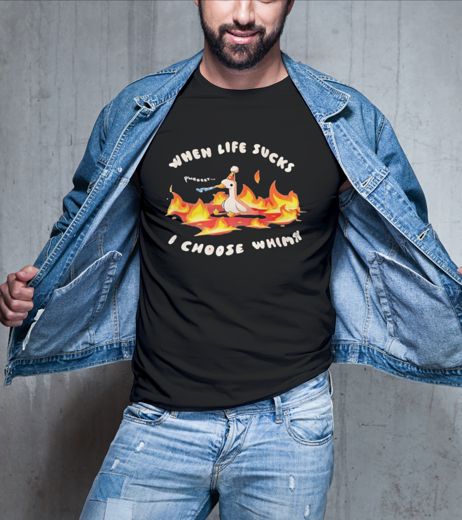 When Life Sucks I Choose Whimsy Duck Party Hat Fire Peep Peep T-Shirt