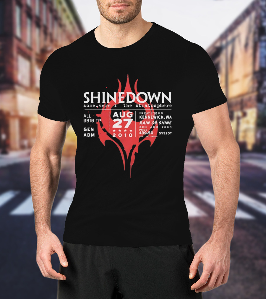 Shinedown Somewhere In The Stratosphere Kennewick Concert August 27 2010 General Admission T-Shirt