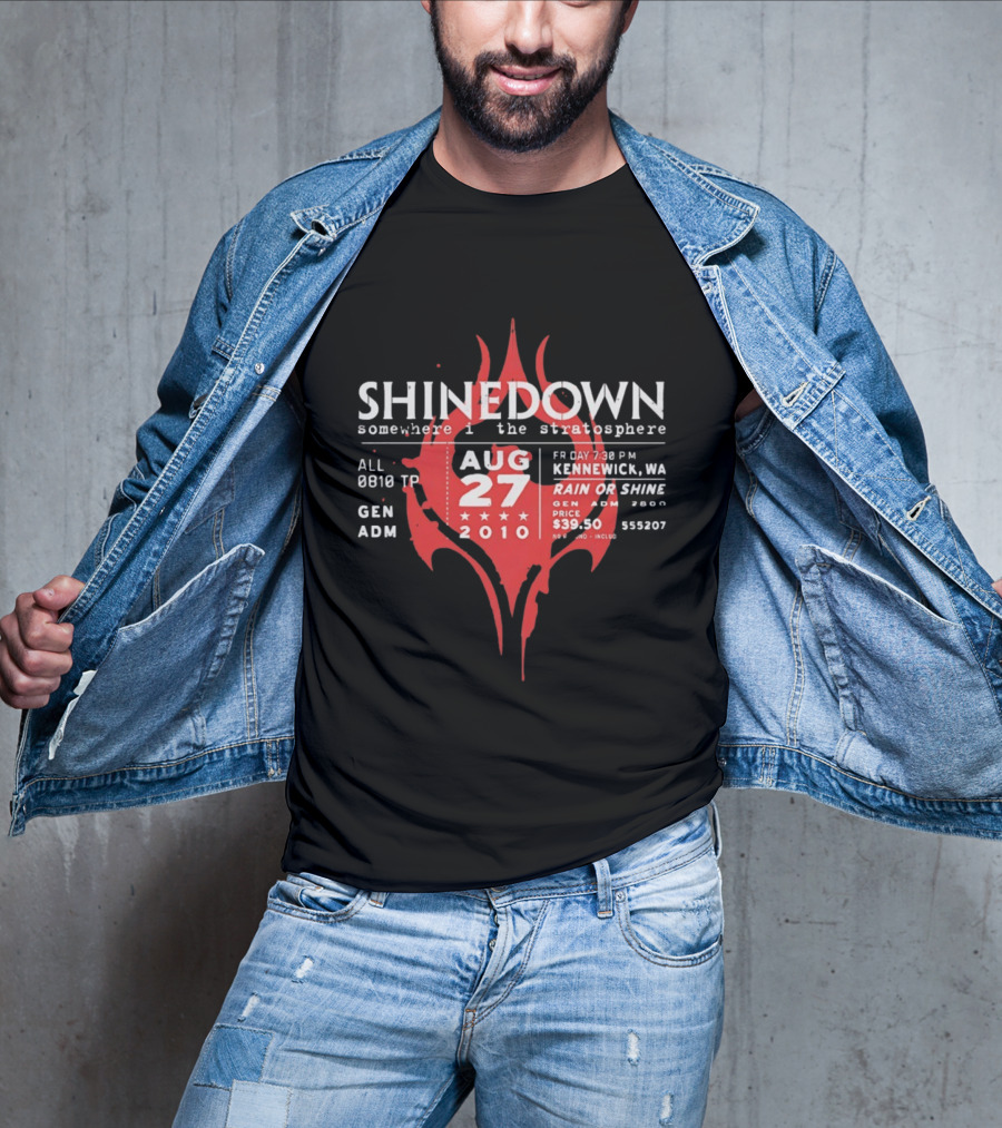 Shinedown Somewhere In The Stratosphere Kennewick Concert August 27 2010 General Admission T-Shirt
